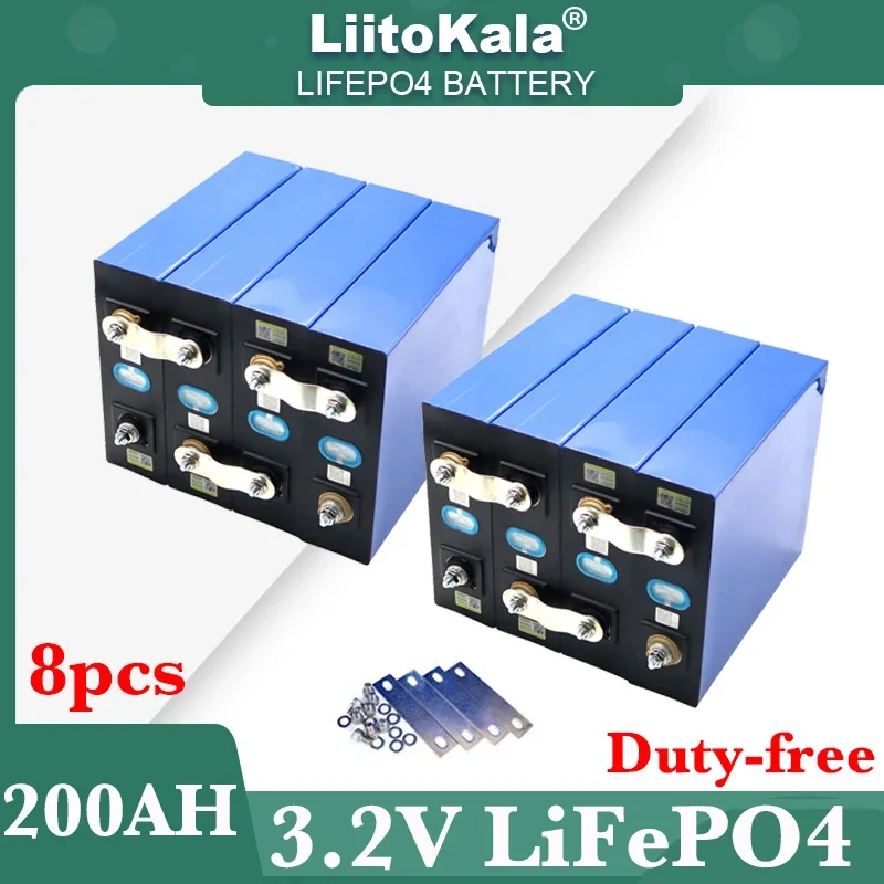 

8pcs 3.2V 200Ah LiFePO4 Battery Lithium iron phosphate batteries For 12V 24V RV Campers Golf Cart Off-Road Solar Wind TAX FREE