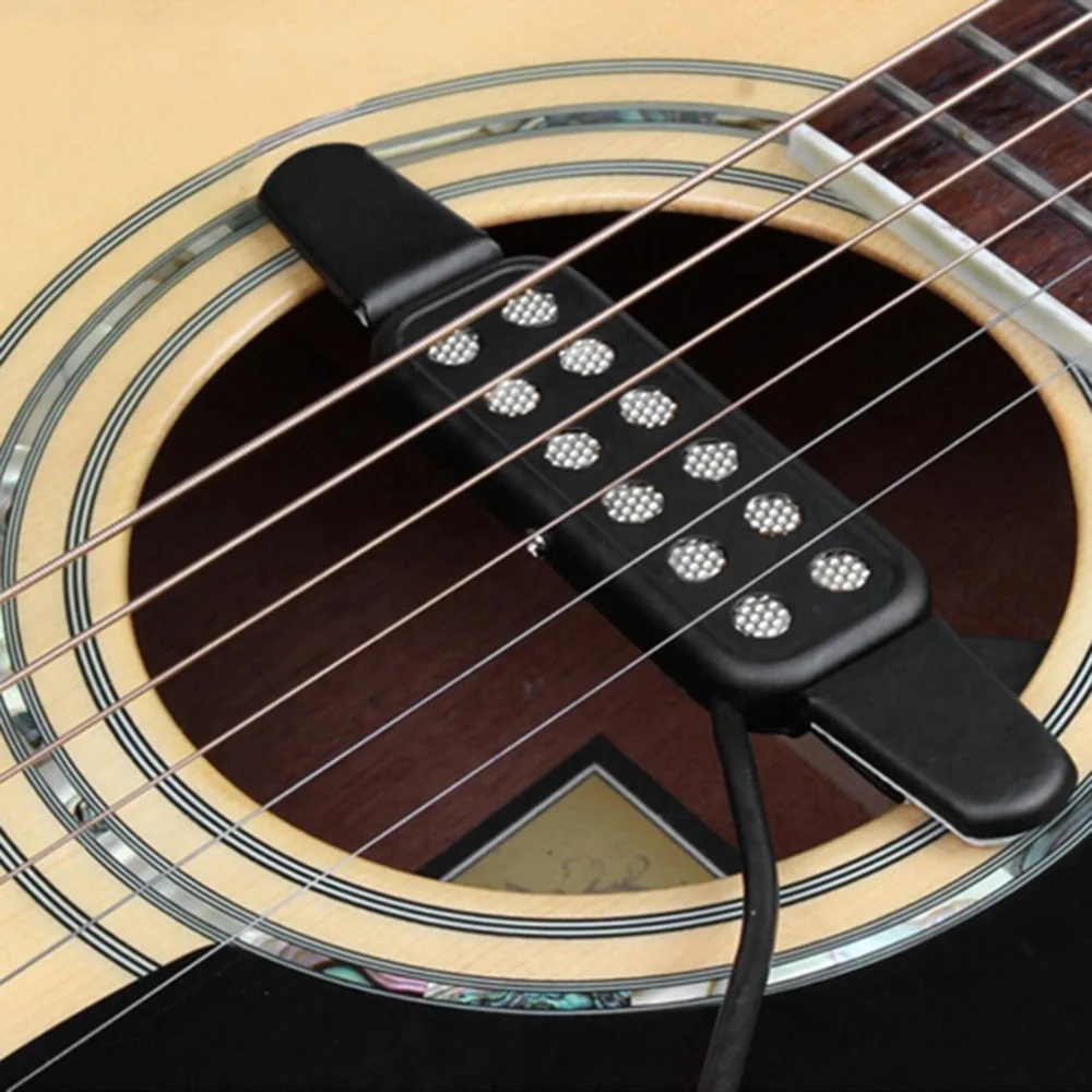 

TSAI 12 Hole Clip On Sound Pickup Microphone Wire Amplifier Speaker For Acoustic Electric Guitar Transducer Guitar Accessories
