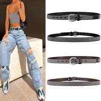 european and american punk style alloy d button metal rivet belt casual versatile jeans womens belt