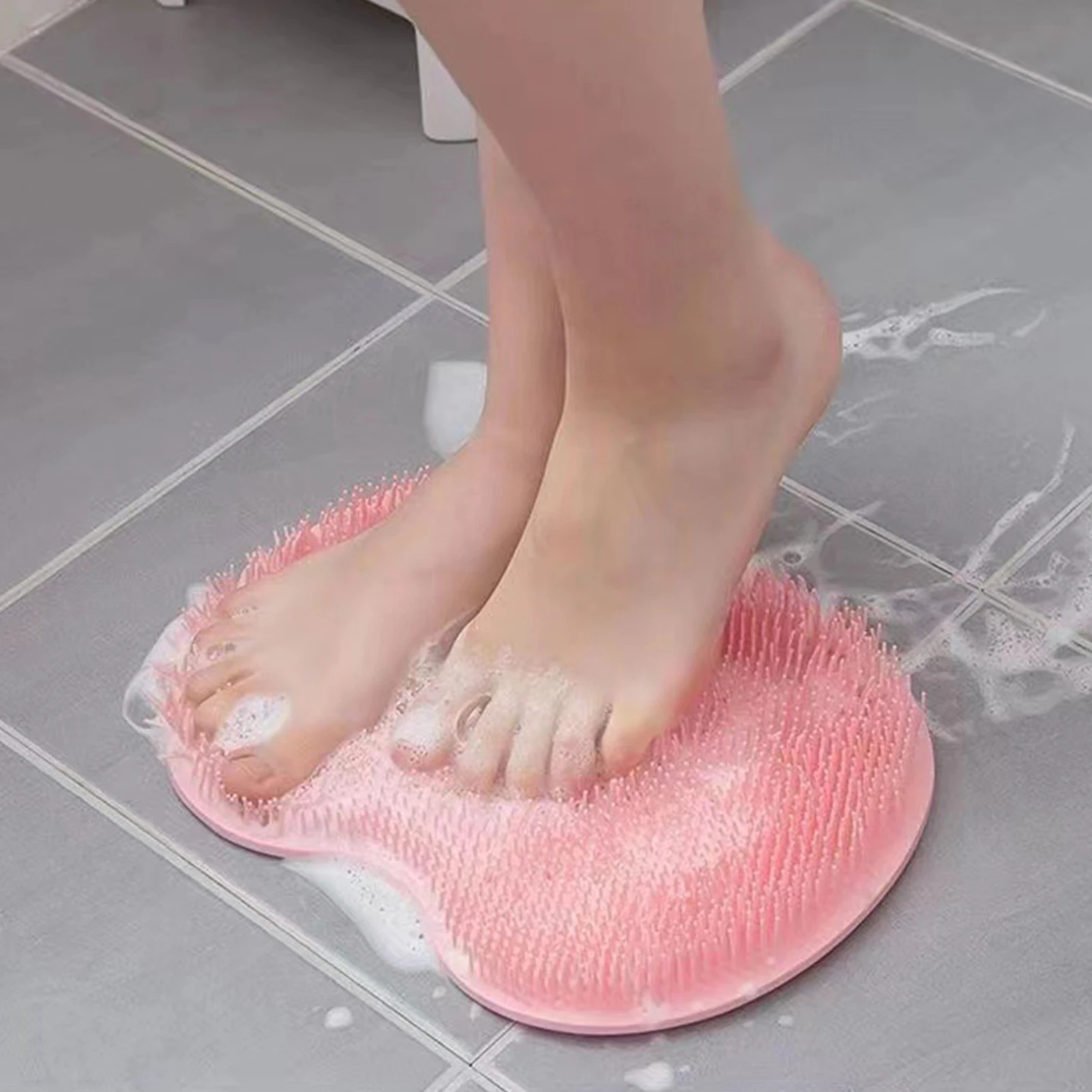 

Exfoliating Shower Massage Scraper Bathroom Non-slip Bath Mat Back Massage Brush Silicone Foot Wash Body Cleaning Bathing Tool