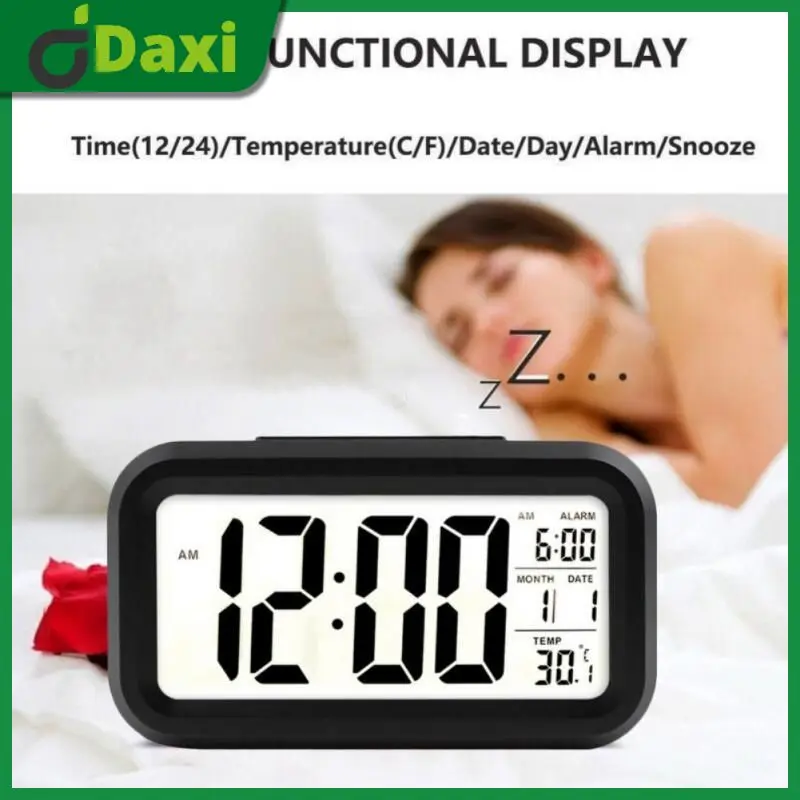 

Digital Display Temperature Electronic Household Mute Backlight Alarm Clock Desk Table Led Digital Clock Electronic Clock Mini