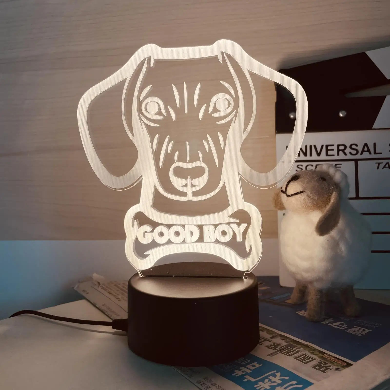

3D Night Light Dog Series LED Light with Acrylic Sheet for Children's Bedroom Decoration for Friends and Children's Holiday Gift