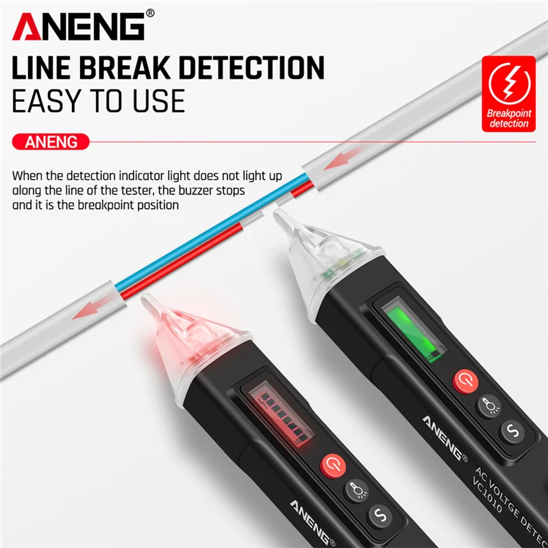 

Цифровой тестовый карандаш, многофункциональные детекторы напряжения переменного и постоянного тока, ручка для обнаружения электричества...