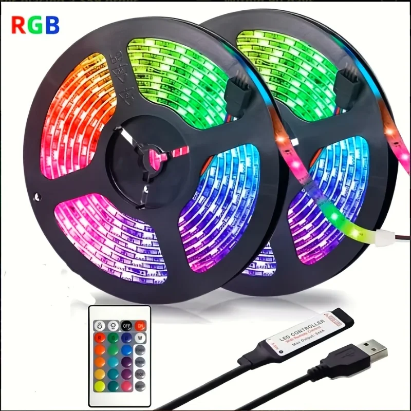 

5050 RGB Led Strip Lights Music Sync Color Changing,Smart Application Remote Control Bedroom Room Home Decorative Party Festival