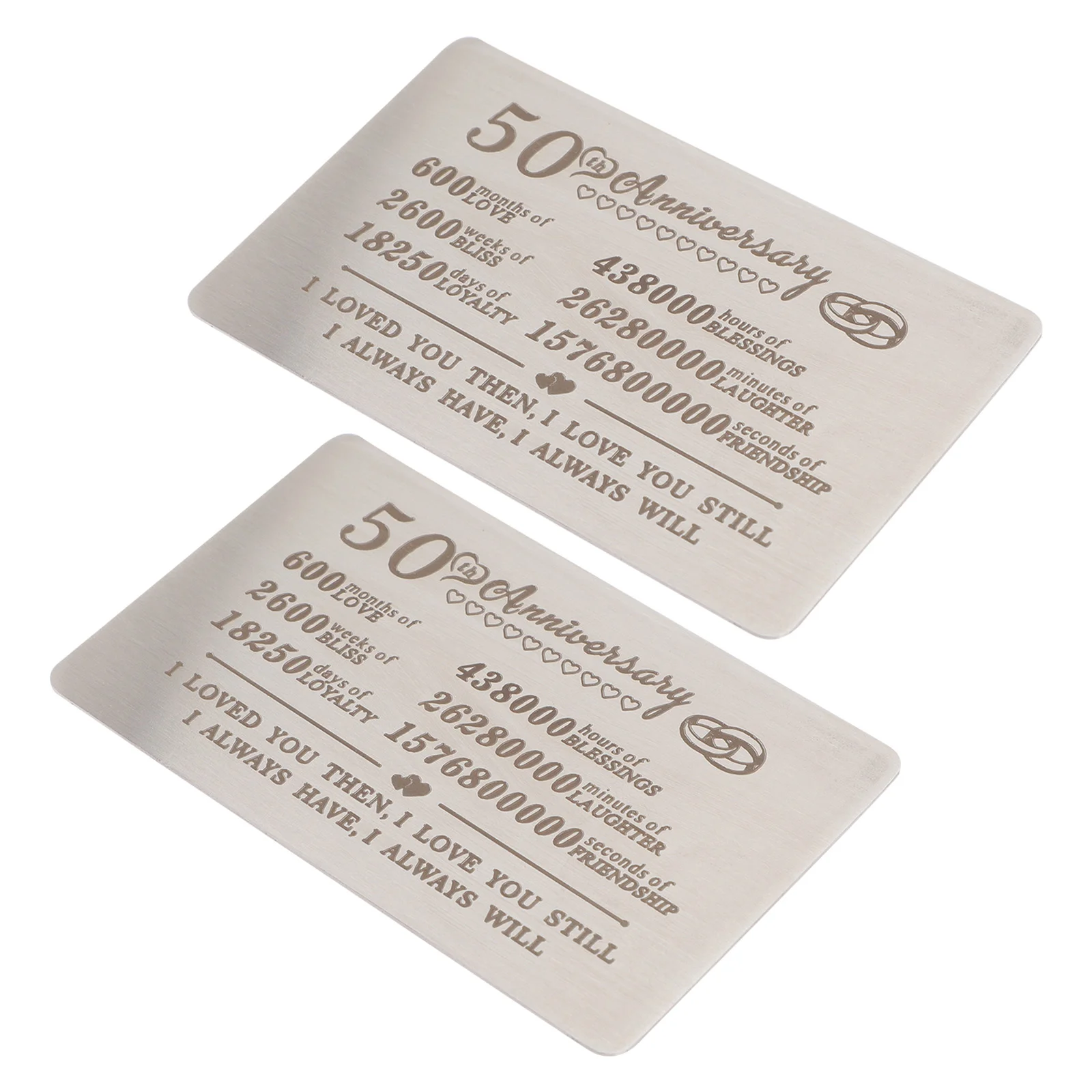 

2 Pcs Wallet Insert Cards Wedding Anniversary Cards 50th Anniversary Gifts