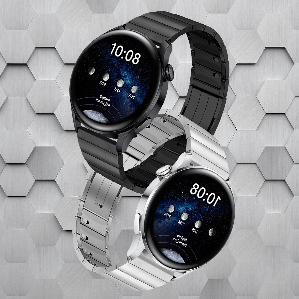 Фото Роскошный металлический ремешок с быстрым звеном 22 мм для Huawei Watch GT5 GT4Pro 3Pro Браслет из нержавеющей стали 46 мм для Huawei GT 5 Pro 46 мм №3