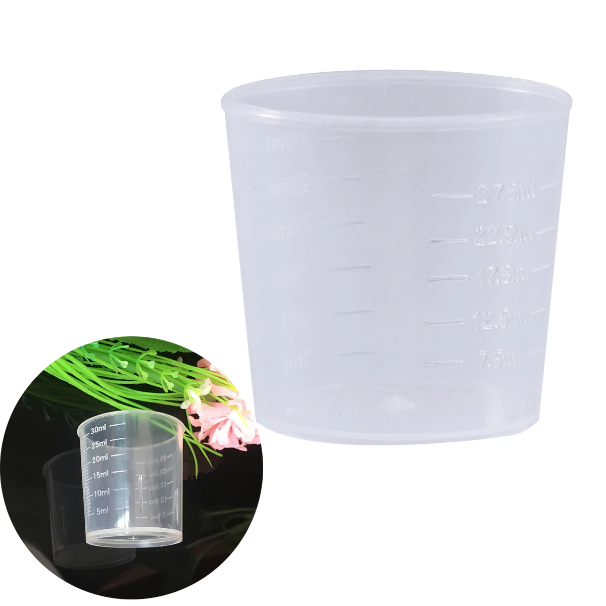 

50 Pcs Graduated Cup Plastic Measuring Clear Container Liquid Containers Cylinder Cups for kitchen