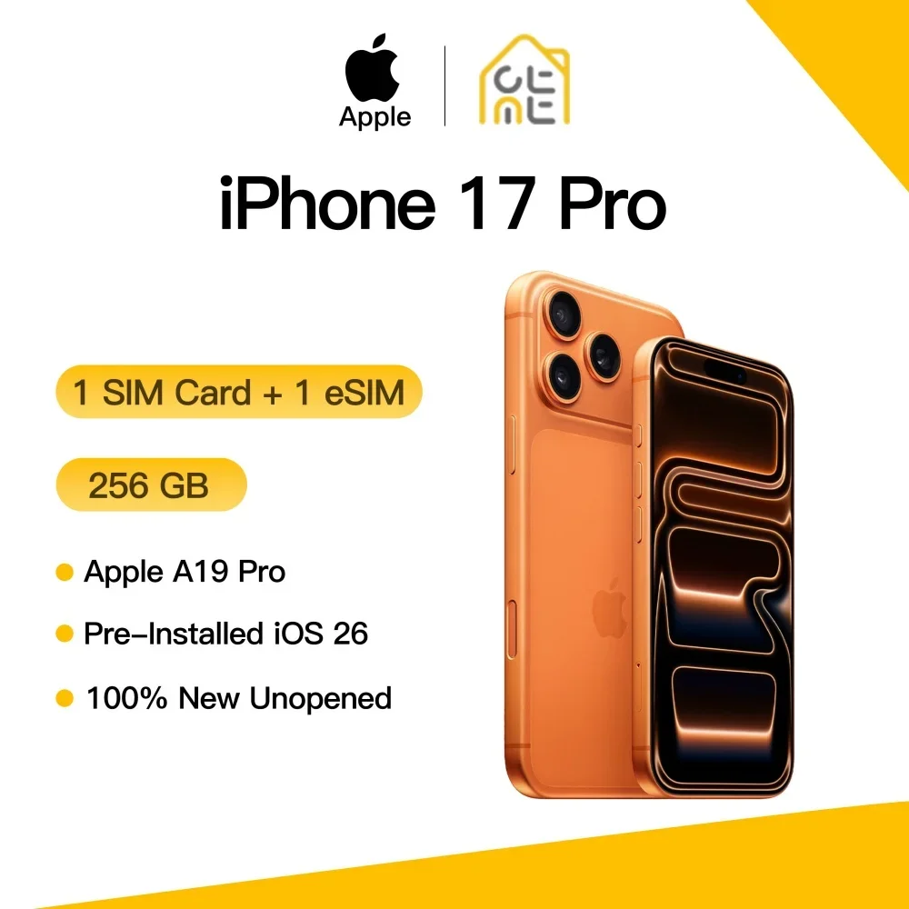 Фото Apple iPhone 17 Pro, новый, оригинальный, неиспользованный, 12 ГБ ОЗУ, 256 ГБ, 120 Гц, 6.3-дюймовый OLED Super Retina XDR, чип A19 Pro, камера 48 МП, iOS 26 и 5G №1