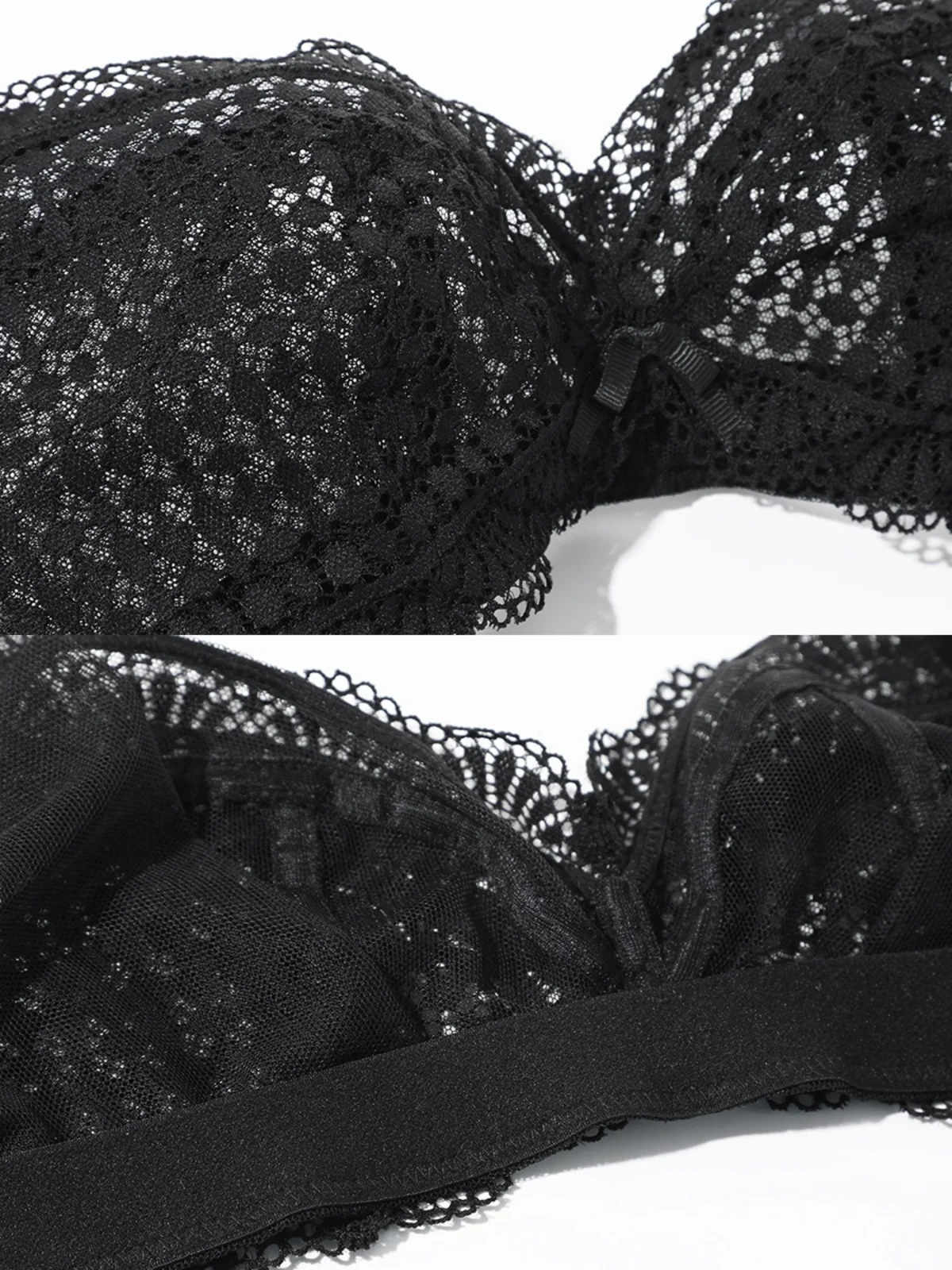 [Однослойная окружность] Anlifang Outlets Нижнее белье E-BRA Кружева Тонкая большая грудь