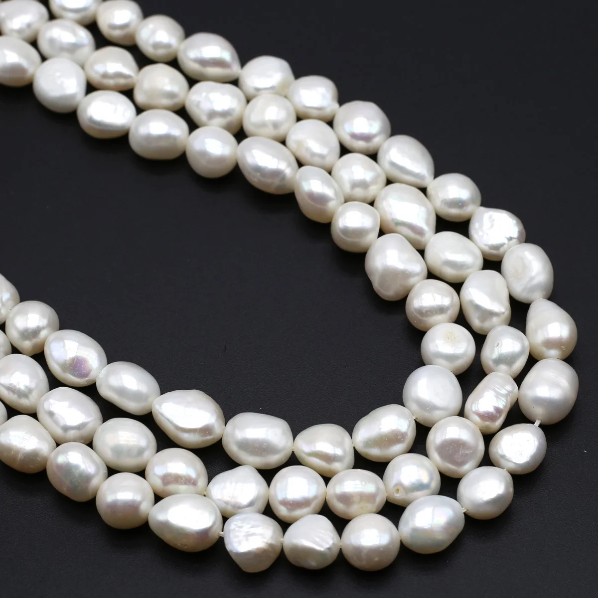 

Irregular Baroque Pearl Beads White Peals Elegant Natural Freshwater Pearl Beads Diy Necklace Bracelet Accessories10-11mm