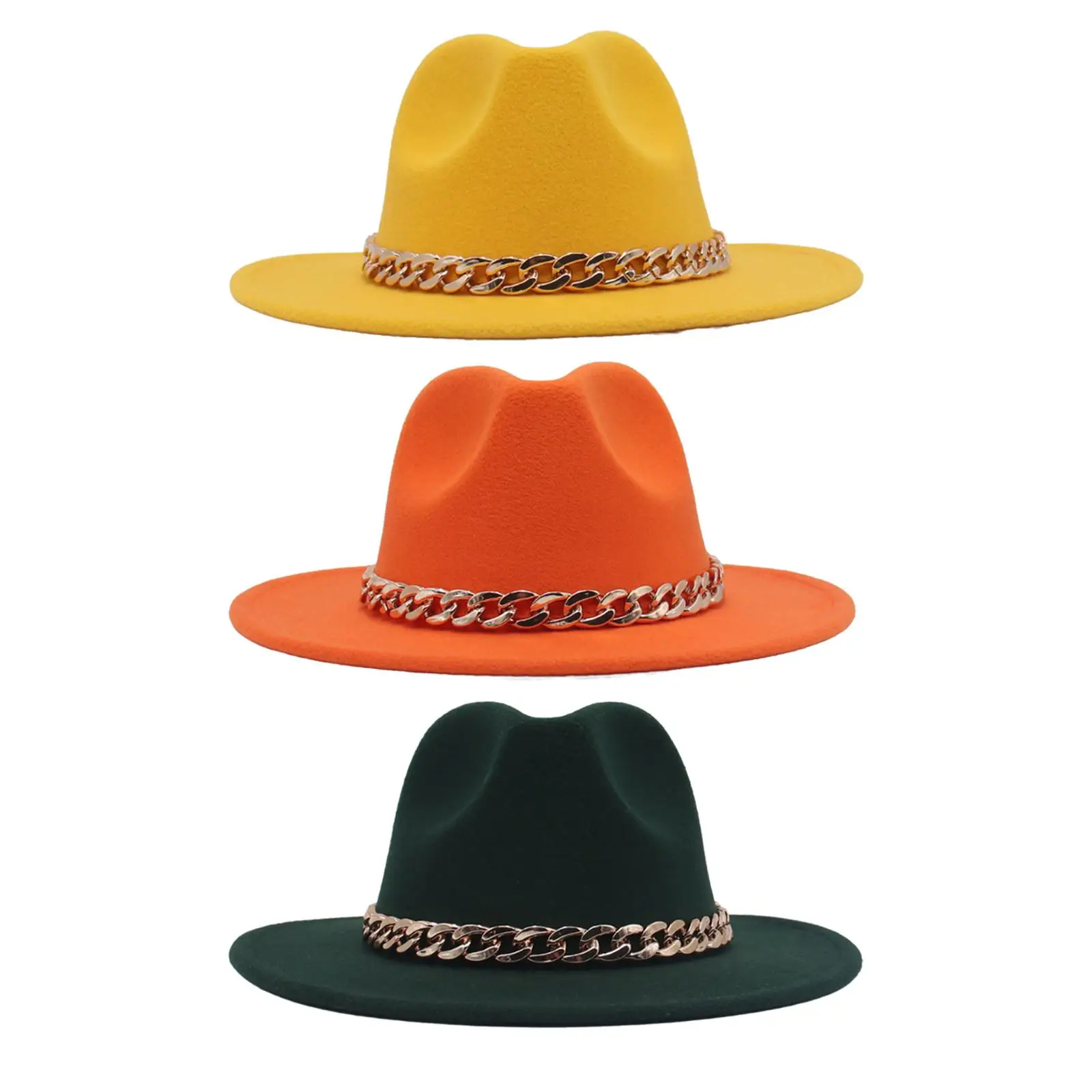 

Unisex Hat with Gold Chain One Size Wide Brim Thick Breathable Panama Outdoors Gentleman Mens Autumn