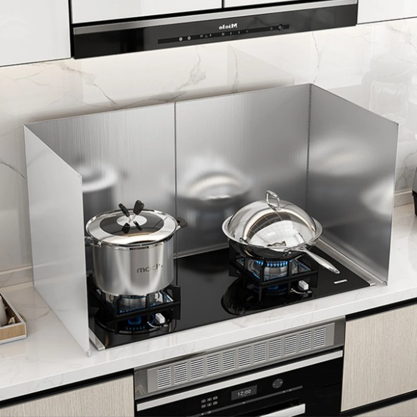 

Stainless Steel Foldable Kitchen Gas Stove Baffle Plate Cooking Frying Oil Splash Screen Cover Anti Splatter Shield Kitchen Tool