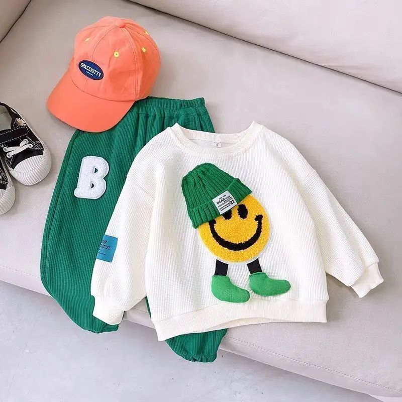 Children's Suit 2022 Spring and Autumn New Male and Female Baby Clothes Fashionable Autumn Clothes Two-Piece Set