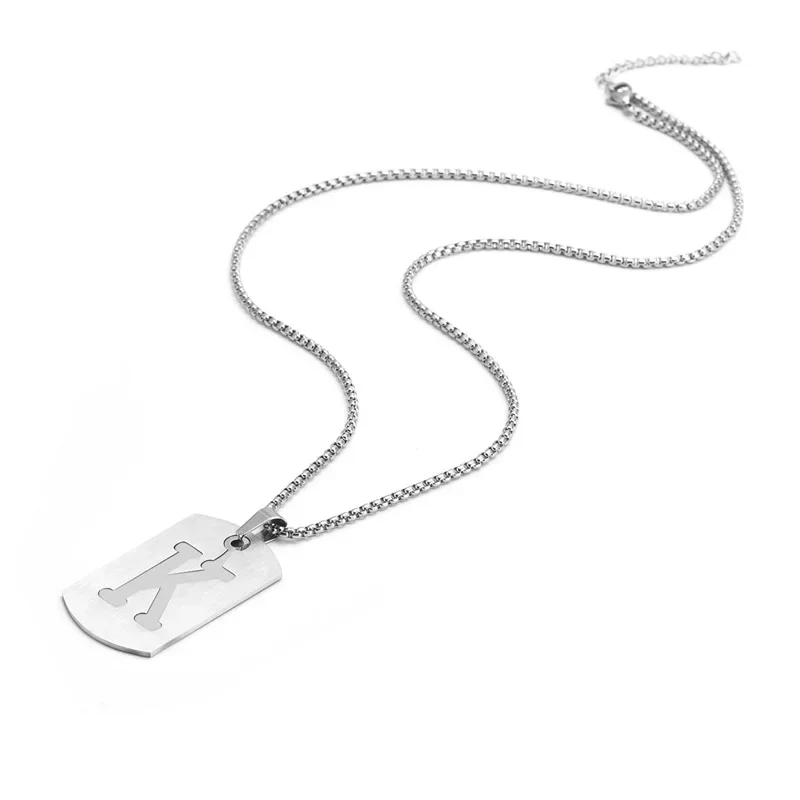 Серебряный цвет инициалы буква кулон из нержавеющей стали для мужчин мужская
