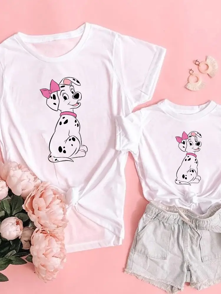

T Shirts Disney 101 Dalmatians New Products Summer Family Look Outfits Creativity Comfy Parent Child Tshirts Modern Fashion Top