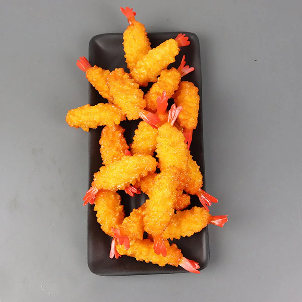 Имитация темпуры украшение из жареных креветок модель поддельной еды