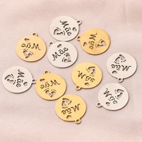 5pcs 1618mm gold cute stainless steel more love charms lovely baby feet pendants diy earring necklace bracelet jewelry findings