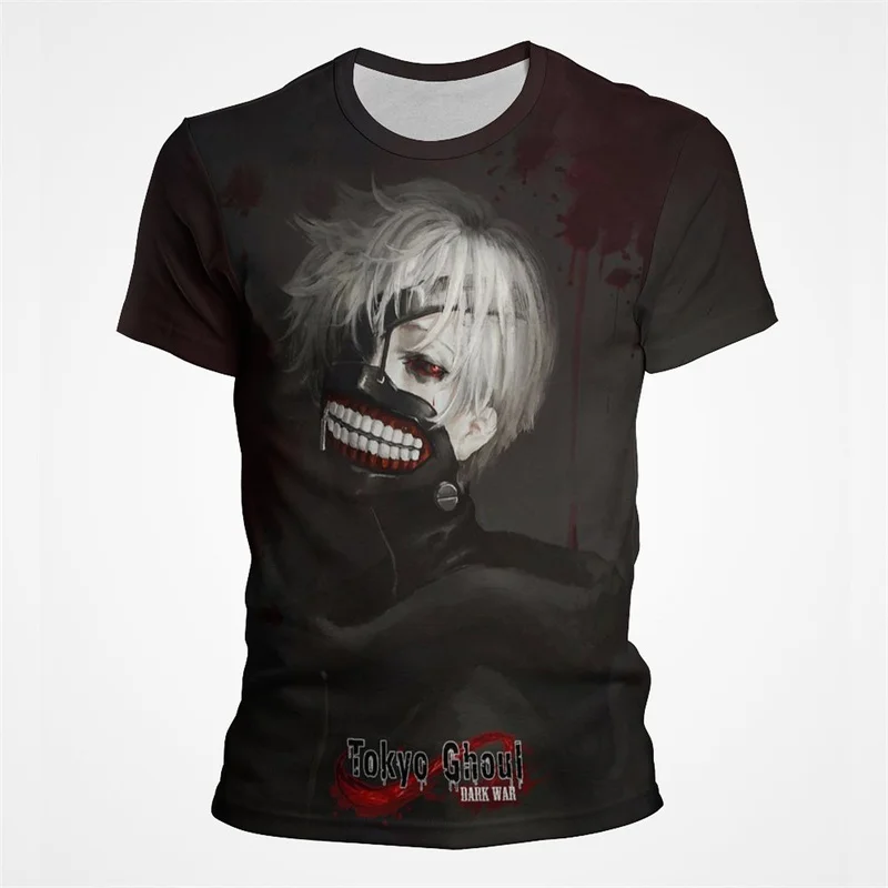 

Tokyo Ghoul Kaneki Ken Printed Mens T Shirt Oversized Loose Male Tees Shirt Summer New Short Sleeve Boys Girls T-shirts Unisex
