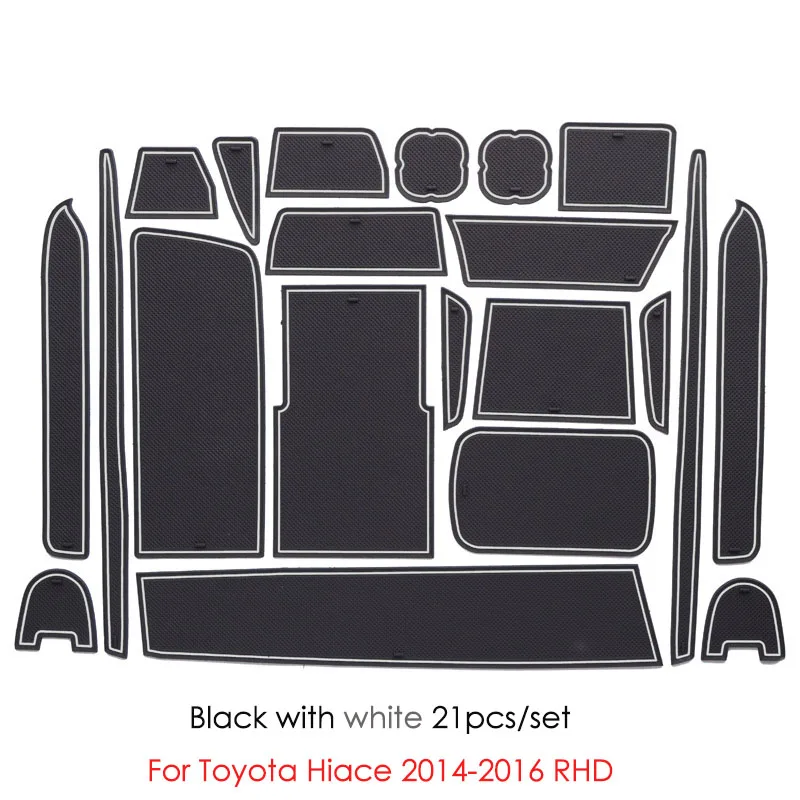 

For Toyota Hiace RegiusAce VAN WIDE 2014 2015 2016 Rubber Door Groove Mat Cup Cushion Gate Storage Slot Coaster Dust-proof Pad