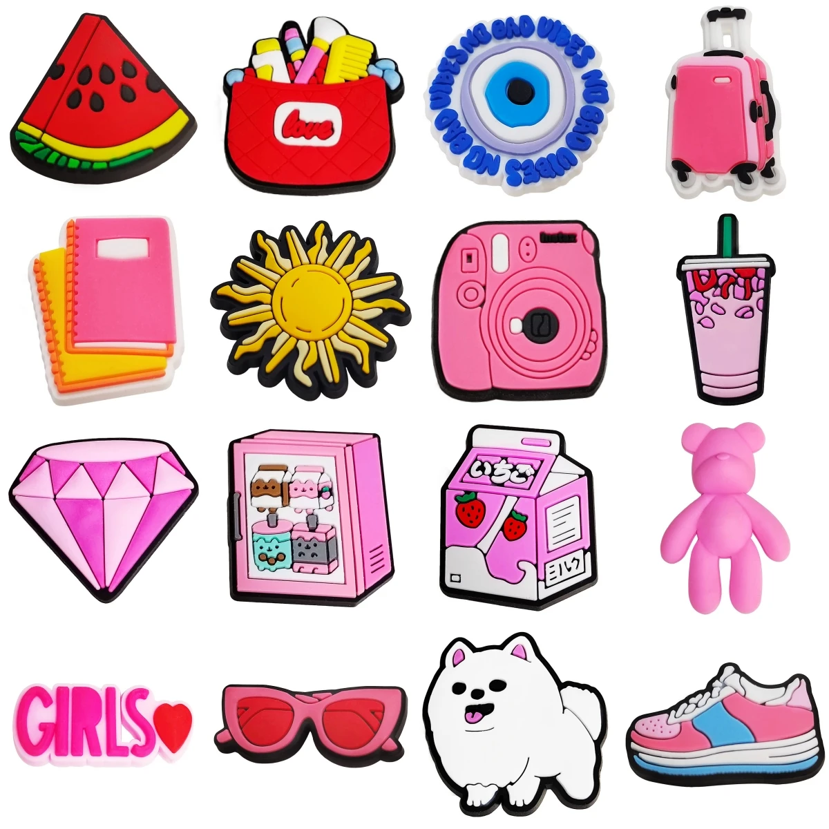 Hot Selling 16pcs Classic Cartoon Animal Gambling Shoes  Charm PVC Garden Shoe Buckle Decoration Suitable for Alligator Jibz