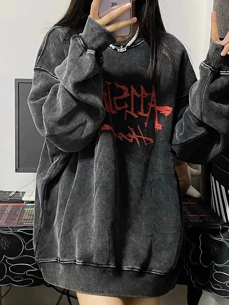 Модная темно-серая толстовка с капюшоном флисовый утепленный свитшот длинным