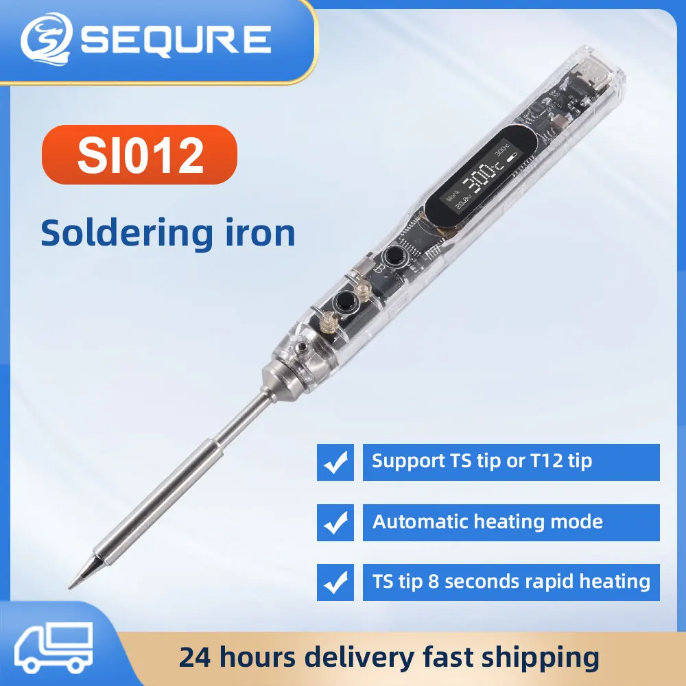 SEQURE SI012 Intelligent OLED Electric Soldering Iron Sensitivity Adjustable Built-in Buzzer Suitable for T12|TS Soldering Iron