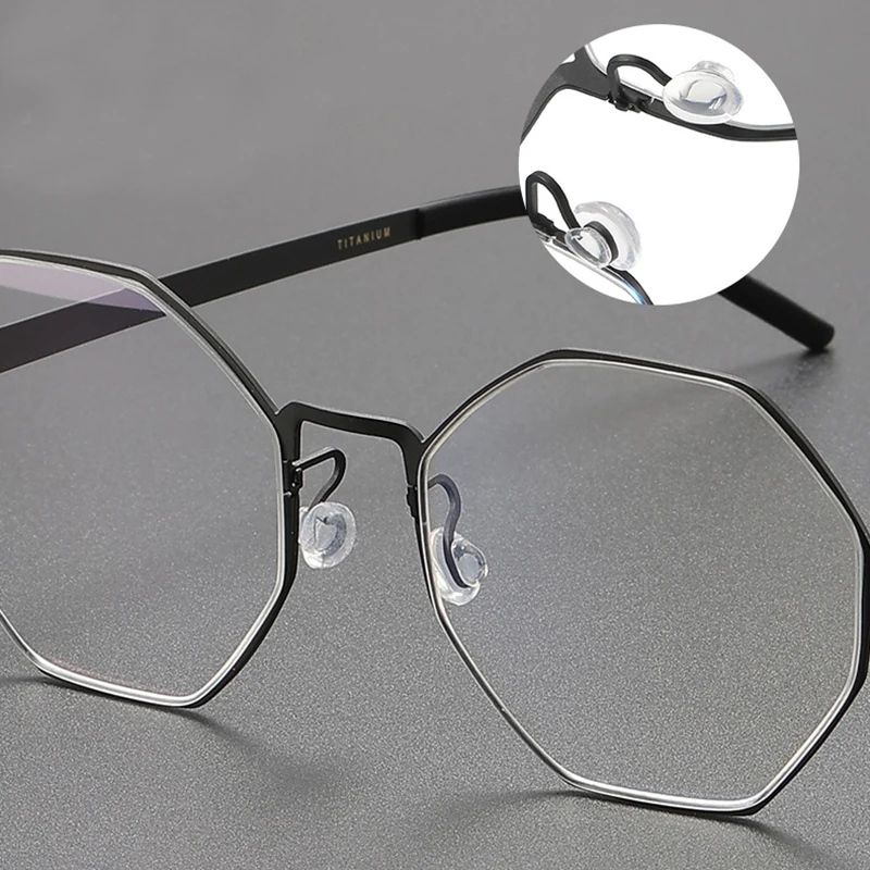 Новинка 2024 оправа для очков из чистого титана многогранная мужчин и женщин
