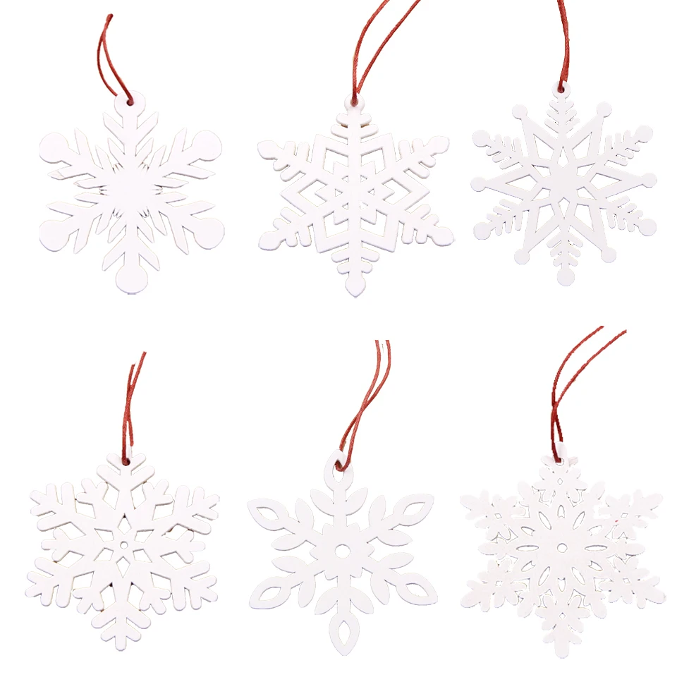 Рождественские снежинки деревянные подвески Tissy 6 шт.