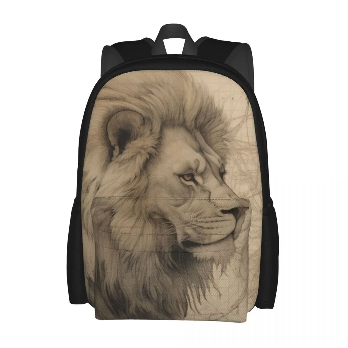 

Рюкзак с изображением Льва высокие детали для рисования, мужские рюкзаки из полиэстера для тренировок, мягкие повседневные школьные сумки, рюкзак