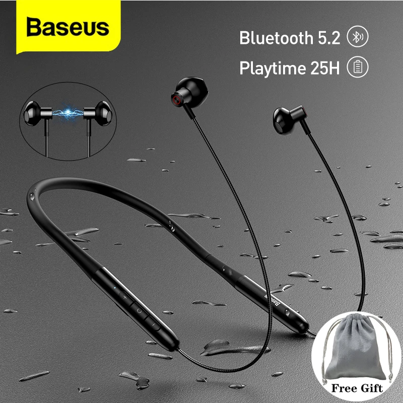 

Baseus P1 Sports Neckband Earphone Bluetooth 5.2 Magnetic Adsorption Wireless Headphone Hanging Neck In-Ear Hifi Music Game
