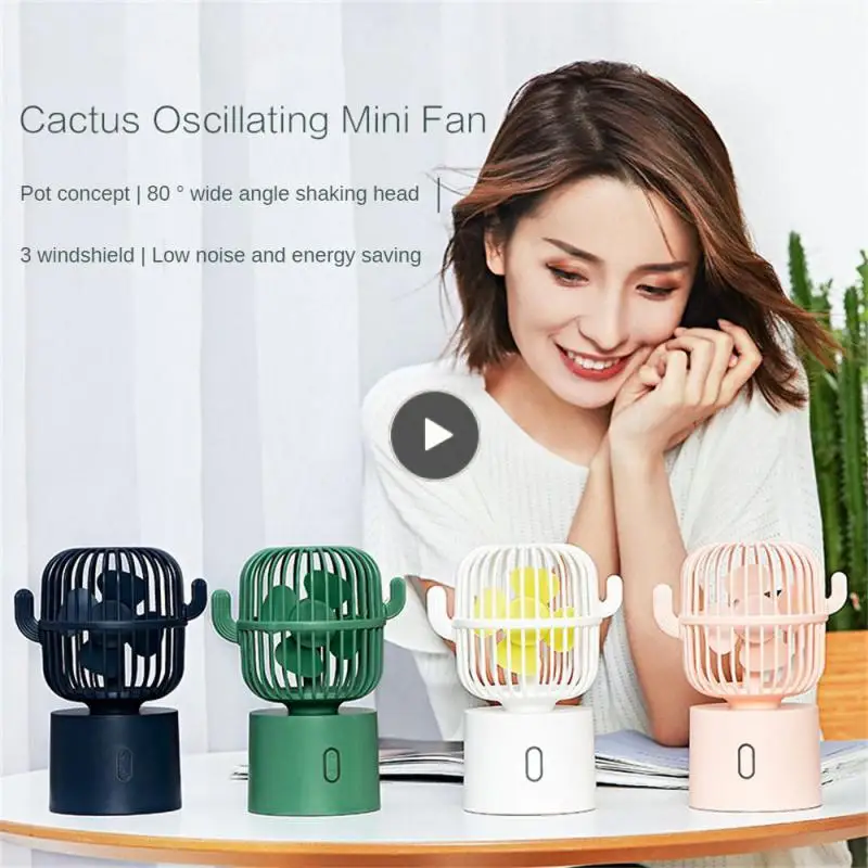 

Super Long Endurance Desktop Small Fan Air Conditioning Creative Cactus Shape Low Noise Small Cooling Fans Air Cooler Exquisite