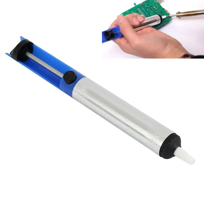

Aluminium Solder Sucker Desoldering Pump Tool Suction Tin Pen Removal Device Blue Vacuum Soldering Iron Desolder