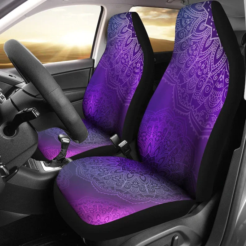 

Purple Mandalas Car Seat Covers Pair, 2 Front Seat Covers, Car Seat Covers, Car Seat Protector, Car Accessory, Mandalas, Purple