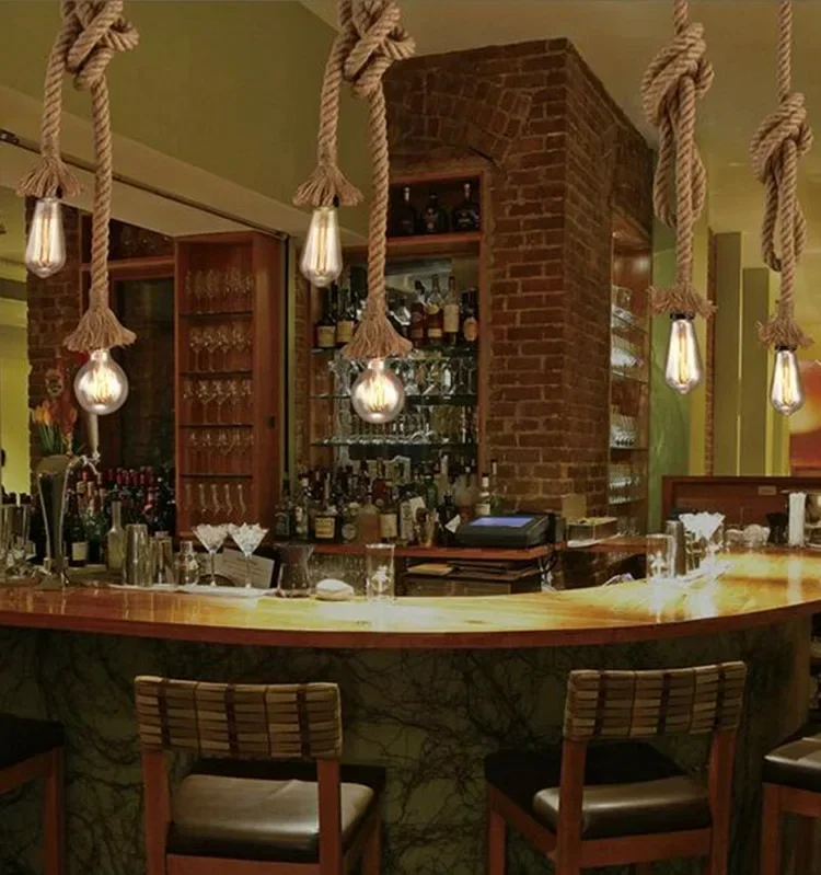 Моноподвесной светильник Sisal люстра из пеньковой веревки в стиле лофт магазина