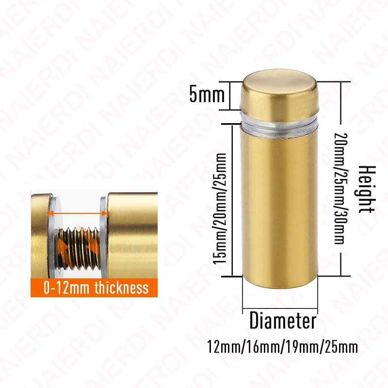 NAIERDI Стопорные винты из нержавеющей стали черные золотые 20 шт