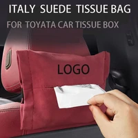 1pcs italy suede tissue bag storage box car interior accessories for toyota avalon tundra prius rav4 alphard vellfire