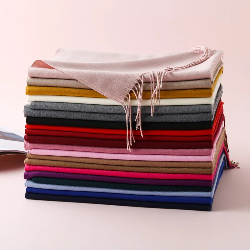 

A variety of solid color imitation cashmere scarves women's single-color thickened warm bib shawl gift red scarf