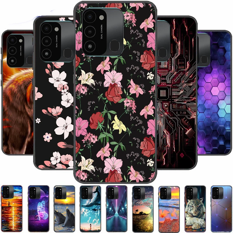 

Case For Tecno Spark Go 2022 Cover Soft TPU Cartoon Cute Coque Painting Fundas Bumper Shell Back Color Phoneful