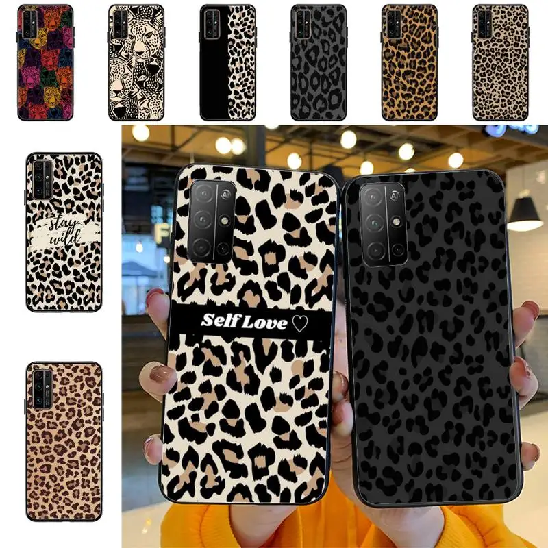 

Fashion Leopard Print Phone Case For Huawei Honor 10Lite 10i 20 8x 10 Funda for Honor9lite 9xpro Coque