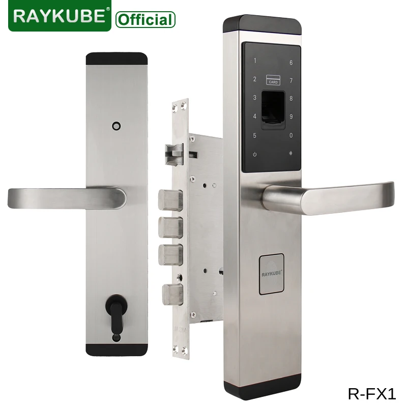 

RAYKUBE Fingerprint Lock For Home Anti-theft Door Lock Keyless Smart Lock With Digital Password RFID Unlocked R-FX1