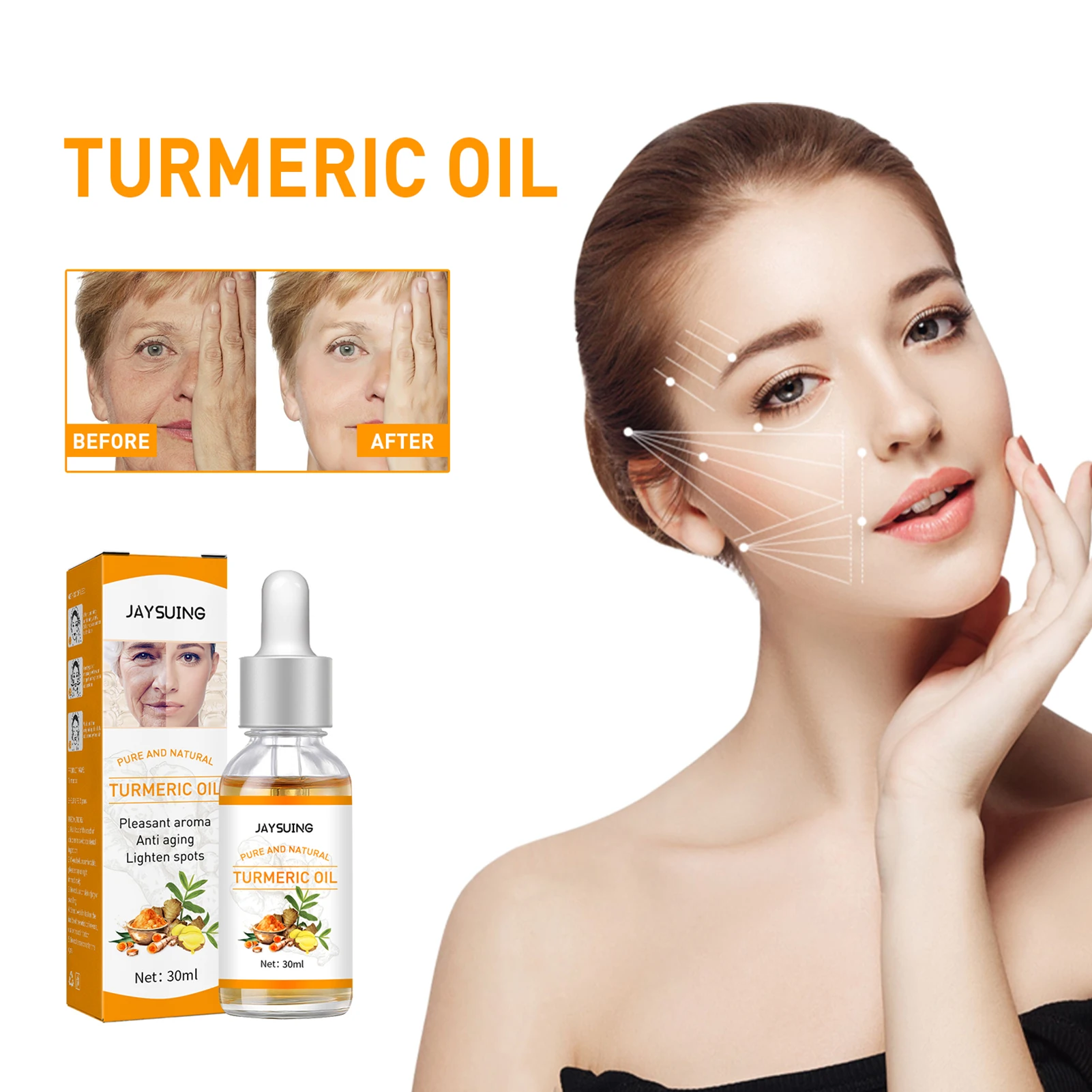 

Turmeric Oil Skin Brightening Serum for Face Serum for Anti Aging Wrinkles Women Lightening Skin Care Products