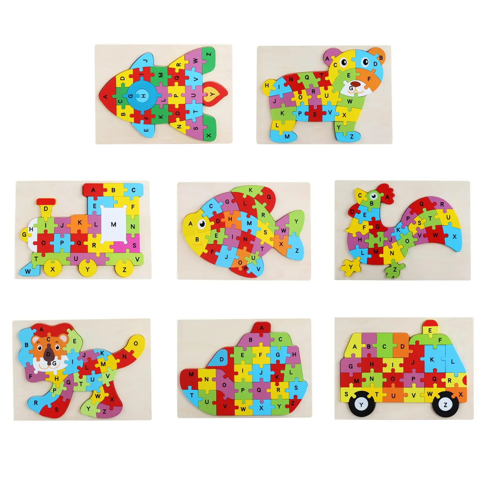 

Alphabet Jigsaw Puzzle Assembly Ability Fine Motor Skill Abc Letter Wooden Puzzle for Preschool Toy Boys Girls Kids Party Favors