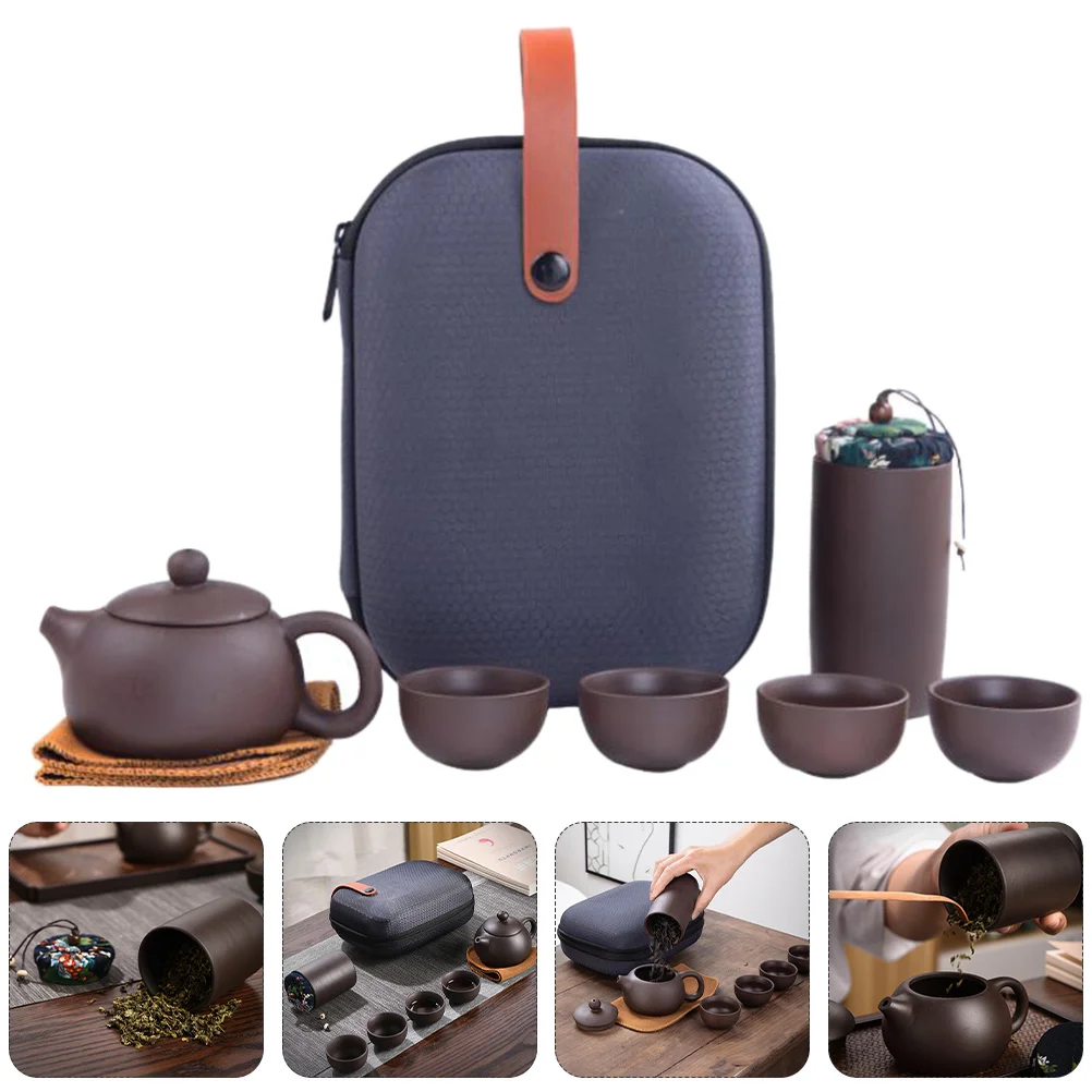 

Tea Chinese Set Teapot Zisha Cups Porcelain Kungfu Clay Purple Resistant Kung Asian Teaware Heat Kettle Travel Cup Ceramic Fu