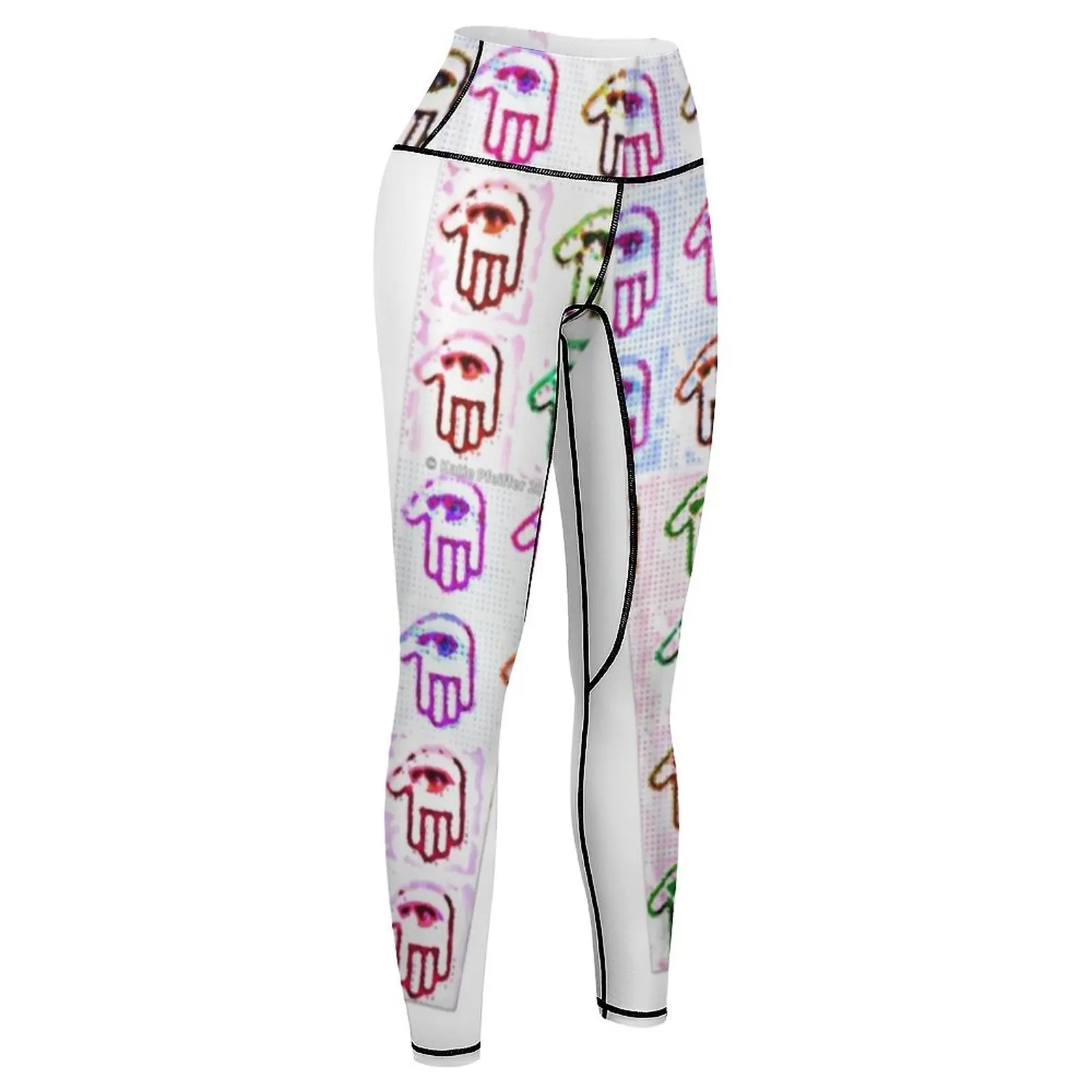 Разноцветные размытые дизайнерские леггинсы в стиле ретро женские спортивные