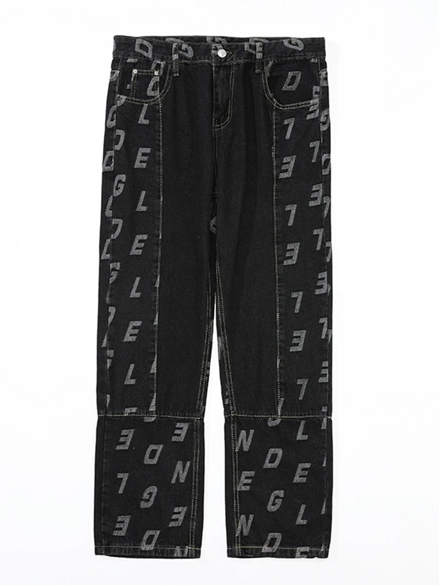 Four Seasons American Loose Straight Jeans Men's Jeans Trend Casual Wide Leg Pants Y2K Men Jeans Fashion Streetwear Men's JEANS