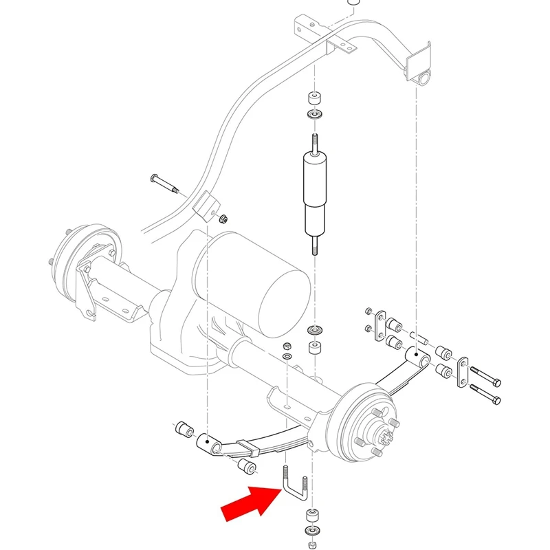 2 шт. сверхмощный пружинный U-образный болт + винтовая гайка для EZGO (94 +) Electric medalism/Txt