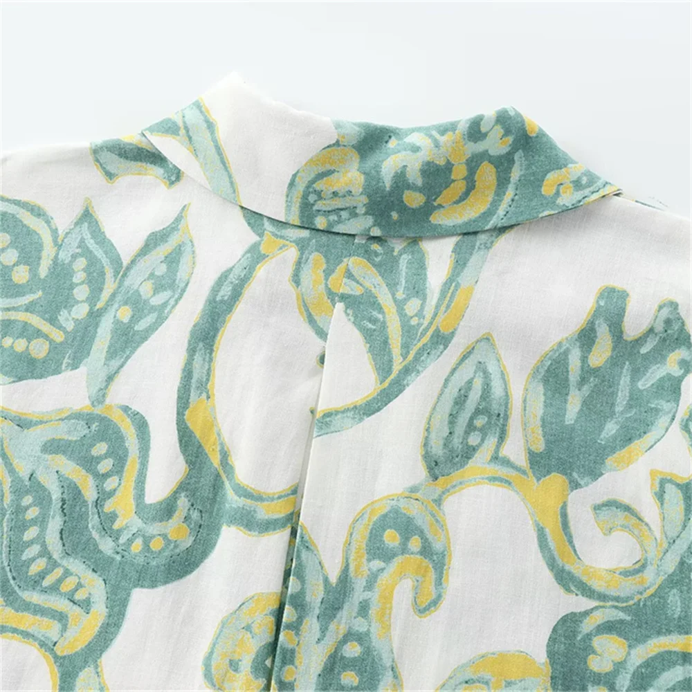 ZAR4 2024 Женская Летняя Льняная Рубашка