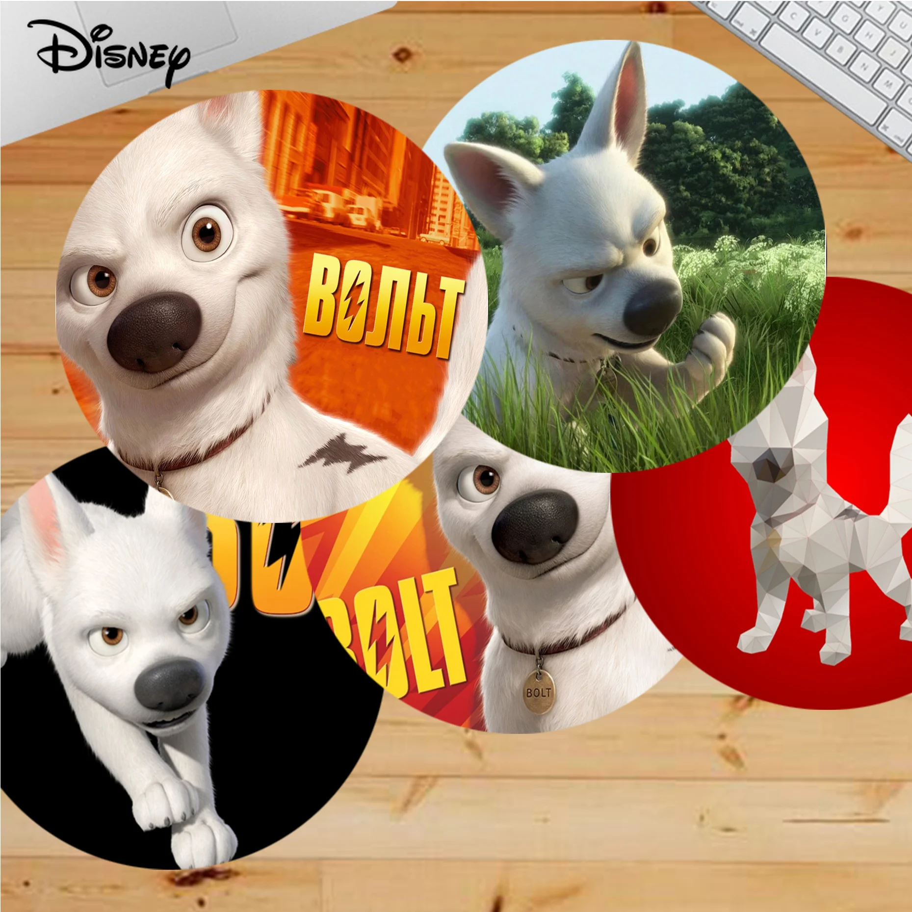 

Disney Bolt Mousepad Non-slip Round Big Promotion Table Mat Student Mousepad Computer Keyboard Games Pad for PC Gamer Mousemat