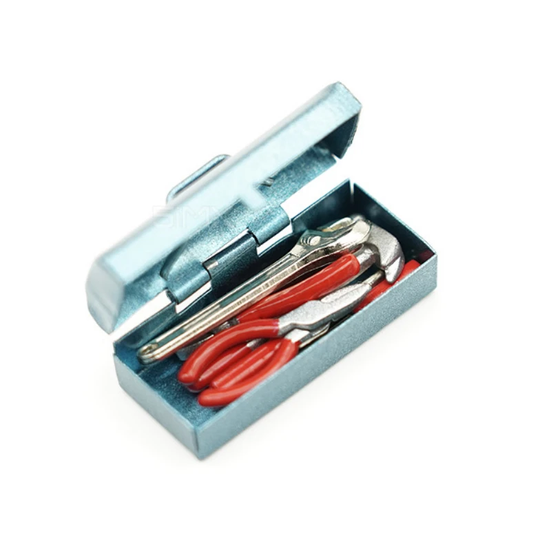 

1/10 Scale Simulation Metal Car Repair Toolbox Model Accessories Toy Car Repair Tool Set of 6 Pieces Car Accessories