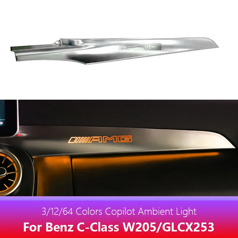 

Для Mercedes BenZ 2014-2020 W205 X253 Автомобильные светодиодные фонари 3/64 Цветные RGB приборная панель окружающее освещение Переднее пассажирское окружающее освещение